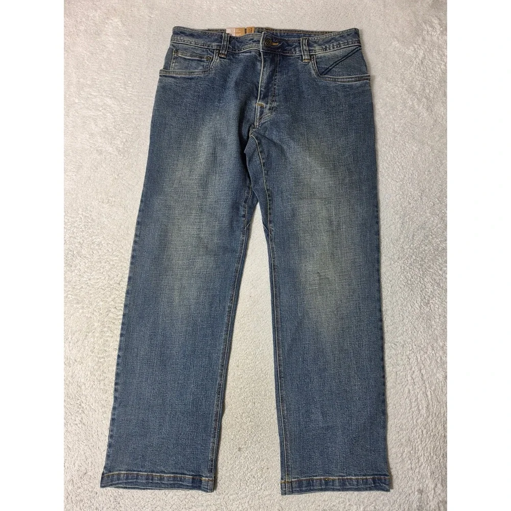 NEW! Prana Axiom Jeans Mens 32/30‎ Antique Stone Wash Stretch Straight Leg Denim